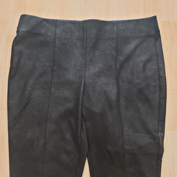 Laura Pull On Black Faux Suede Look Pants - Picture 2 of 6